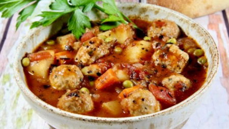 Receita de Ensopado de Almôndegas de Frango