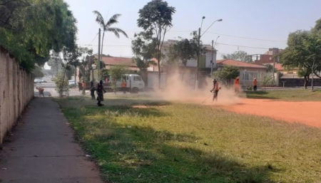 Mutirão de limpeza e poda do mato percorre espaços públicos de Hortolândia