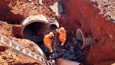 Prefeitura continua trabalho de recuperação em área com afundamento de solo no Amanda