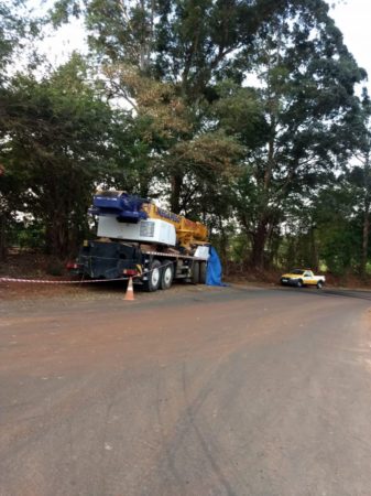 Estrada Municipal Pedrina Guilherme terá trânsito interrompido na madrugada deste sábado (15/08) para remoção de guindaste