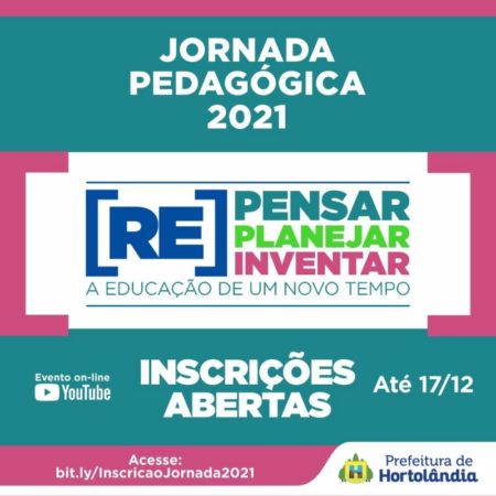 Abertas inscrições para Jornada Pedagógica 2021