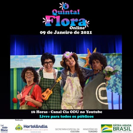 “O Quintal da Flora” leva diversão on-line para toda a família neste sábado (09/01)