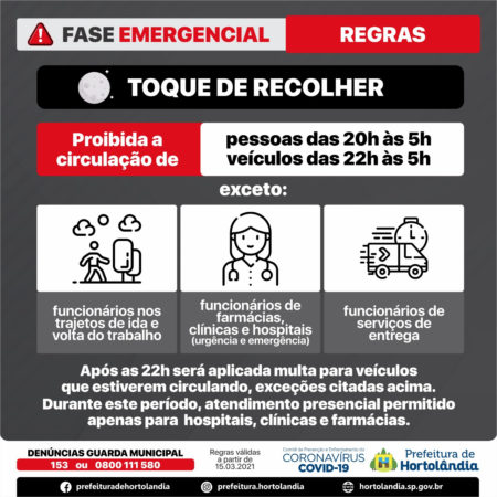Prefeitura divulga novas medidas de combate ao Coronavírus em Hortolândia na Fase Emergencial