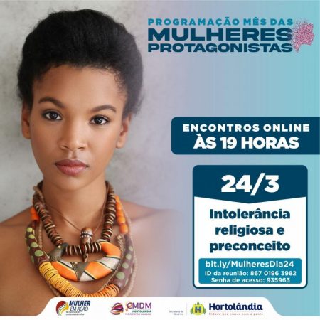 Programação do Mês da Mulher terá palestra sobre “Intolerância religiosa e preconceito” nesta quarta-feira (24/03)