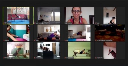 Time de ginástica rítmica das Escolinhas Esportivas da Prefeitura mantém treinos em casa
