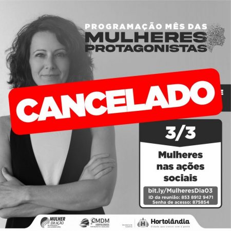 Cancelada palestra “Mulheres nas ações sociais”