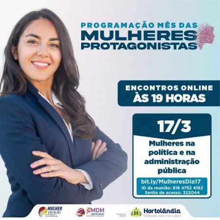 No Mês da Mulher, palestra desta quarta-feira (17/03) enfoca “Mulheres na política e na administração pública”