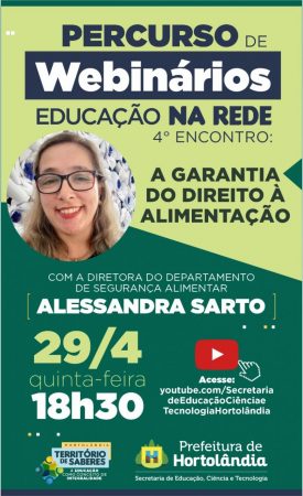 “Garantia do Direito à Alimentação” é tema de debate online promovido pela Prefeitura, nesta quinta-feira (29/04)