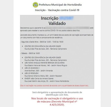 Prefeitura altera cadastro para vacinação contra a COVID-19