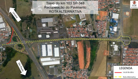 CCR AutoBAn realiza obra de recuperação de pavimento em alça do trevo do km 103 da Rodovia dos Bandeirantes (SP-348), em Hortolândia