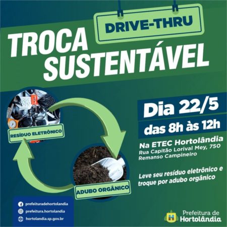Campanha recolhe “lixo eletrônico” e em troca distribui 1 quilo de adubo orgânico