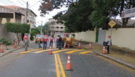 Sinalização é reforçada entorno da Escola Recreio Alvorada