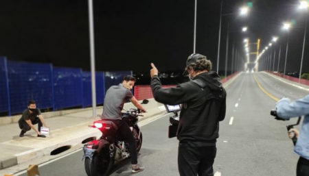 Trechos de vias de Campinas com bloqueios viários para gravação de filme