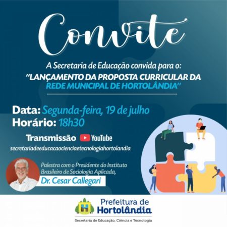 Lançamento do Currículo próprio para Educação é nesta segunda-feira (19/07)