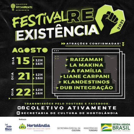 Coletivo Ativamente de Hortolândia realiza festival online com artistas musicais