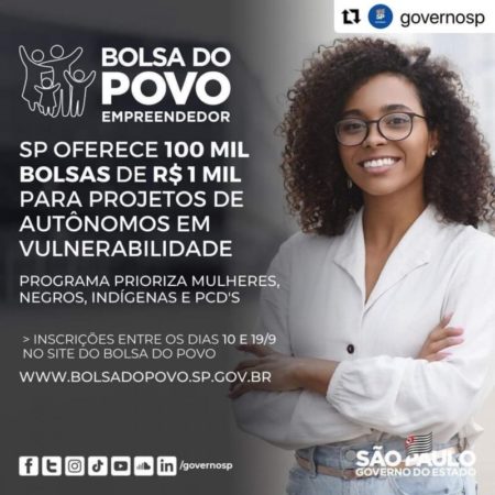 Inscrições do programa Bolsa Empreendedor terminam no dia 19 de setembro