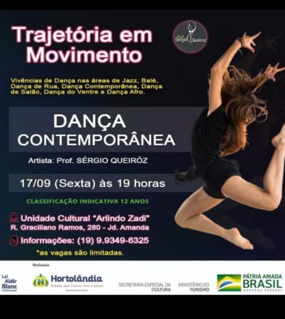 Oficina gratuita de dança contemporânea