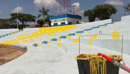Arquibancada da Praça “A Poderosa” em Hortolândia ganha graffiti com efeito 3D