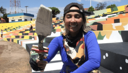 Graffiti na arquibancada da Praça “A Poderosa” será entregue neste terça (26)
