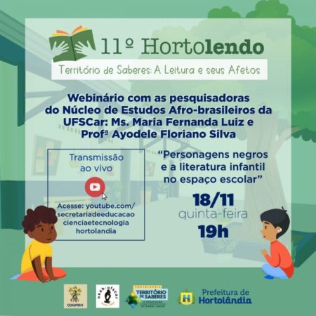 Representatividade negra na literatura infantil é tema de webinário em Hortolândia, nesta quinta-feira (18/11)