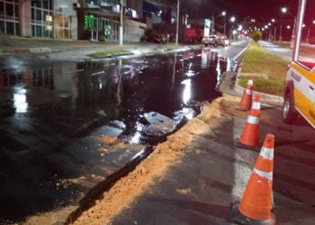 Prefeitura de Hortolândia isola área com vazamento de óleo na Avenida Santana