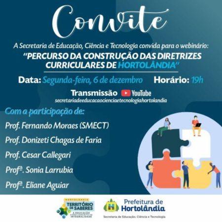 Webinário enfoca “Percurso da construção das diretrizes curriculares de Hortolândia”