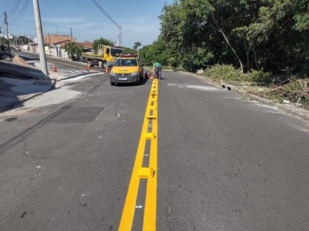 Jd. São Jorge recebe mais uma etapa do mutirão de sinalização de solo da Prefeitura de Hortolândia
