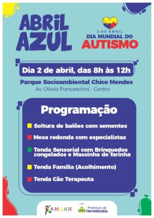 Hortolândia promove no sábado atividade de conscientização sobre autismo