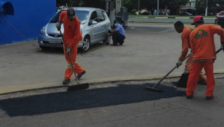 Operação Tapa-Buraco da Prefeitura de Hortolândia é realizada em quatro bairros