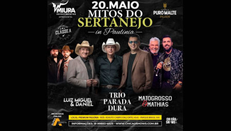 Mitos do Sertanejo se apresentam em Paulínia