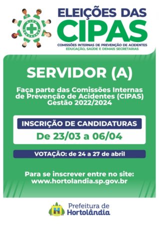 Prorrogadas até quarta-feira (14/04) as inscrições para concorrer às Cipas da Prefeitura de Hortolândia
