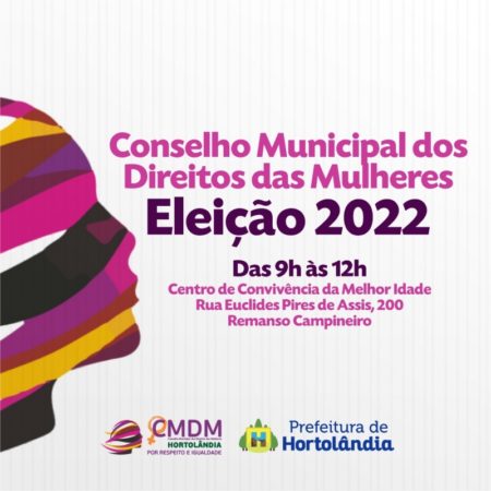 Eleição para novas representantes do Conselho Municipal de Direitos da Mulher é neste domingo (10/04)