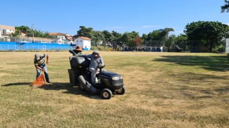 Campo do CAIC está renovado para receber partidas do futebol amador de Hortolândia