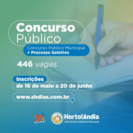 Encerra-se nesta quinta-feira (26/05) prazo para solicitar isenção de taxa de inscrição em concursos da Prefeitura de Hortolândia