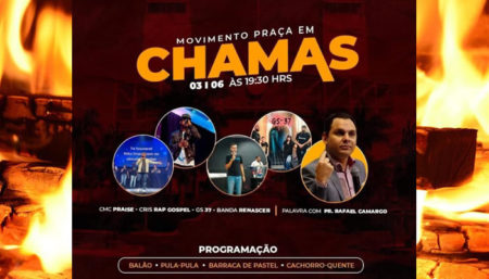 Nesta sexta (03/06) “Praça em Chamas” promete agitar Hortolândia com louvores