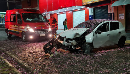 Motorista dorme ao volante e sofre acidente no Jardim Amanda