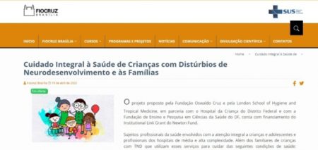 Abertas inscrições para formação sobre “Cuidado Integral à Saúde de Crianças com Transtornos do Neurodesenvolvimento”