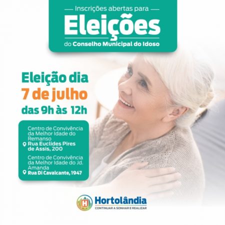 Eleições para o Conselho Municipal do Idoso de Hortolândia acontecem nesta quinta-feira (07/07)