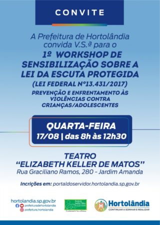Prefeitura promoverá 1º Workshop de sensibilização sobre a Lei da Escuta Protegida