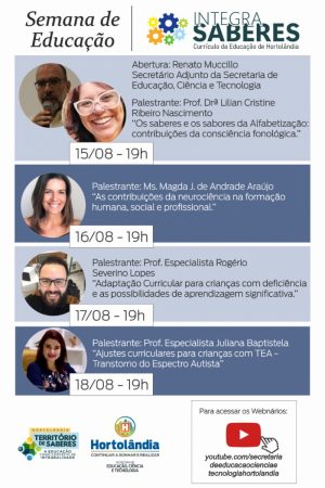 Semana de Educação “Integra Saberes” começa nesta segunda-feira (15/08)