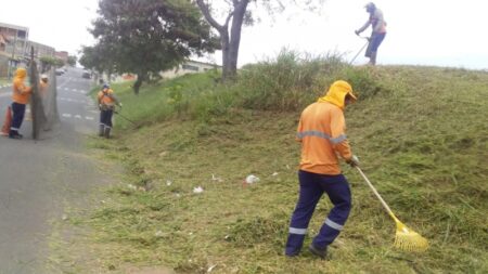 Mutirão de limpeza e poda do mato é realizado em quatro bairros de Hortolândia
