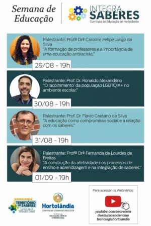 Semana de Educação “Integra Saberes” recomeça nesta segunda-feira (29/08), com novas palestras