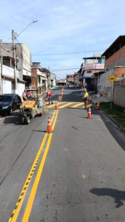 Recanto do Sol é mais um bairro a recebe mutirão de sinalização de solo