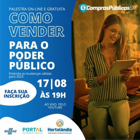 Palestra on-line sobre compras públicas para empreendedores ainda está com inscrições abertas