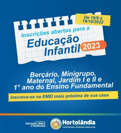 Abertas inscrições para o ingresso de crianças na Educação Infantil em Hortolândia