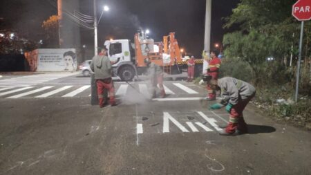 Av. Brasil, uma das principais do Jardim Amanda, recebe ação de reforço de sinalização