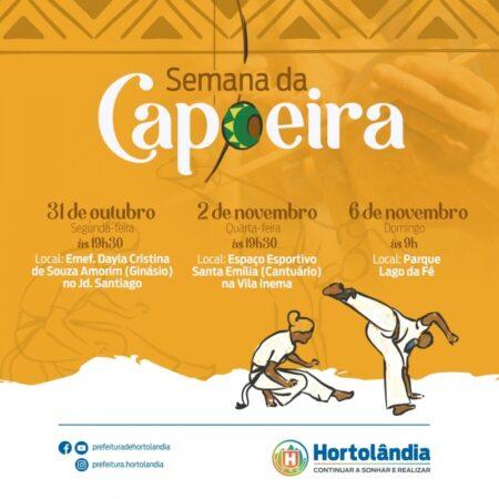 Começa, na noite desta segunda-feira (31/10), as comemorações da Semana da Capoeira em Hortolândia
