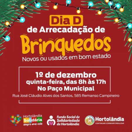 Arrecadação de Brinquedos para o Natal Solidário 2022 terá Dia D em Hortolândia