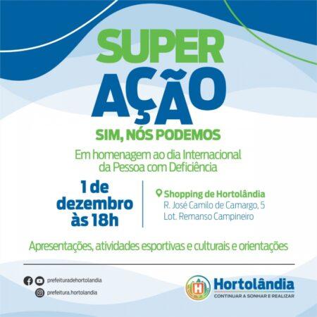Prefeitura realiza nesta quinta-feira (1°/12) evento SuperAção no Shopping Hortolândia