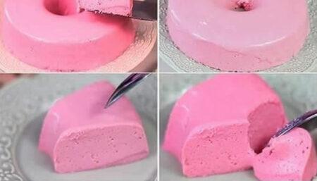 Delicioso Pudim de Geladeira de Morango